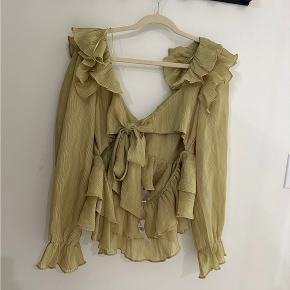 *SOLD* NWT Anthropologie En Elly V-Neck Ruffle Blouse - Picture 7 of 13